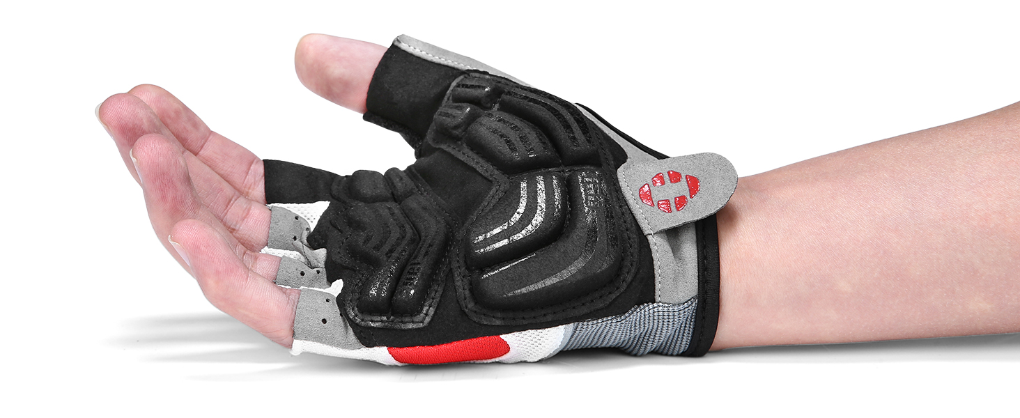 Велосипедні рукавички Inbike напівпальцеві з гелевою амортизацією, дихаючі, неслизькі, для гірського велосипеда, чоловічі/жіночі, літні, MTB, червоні, розмір M