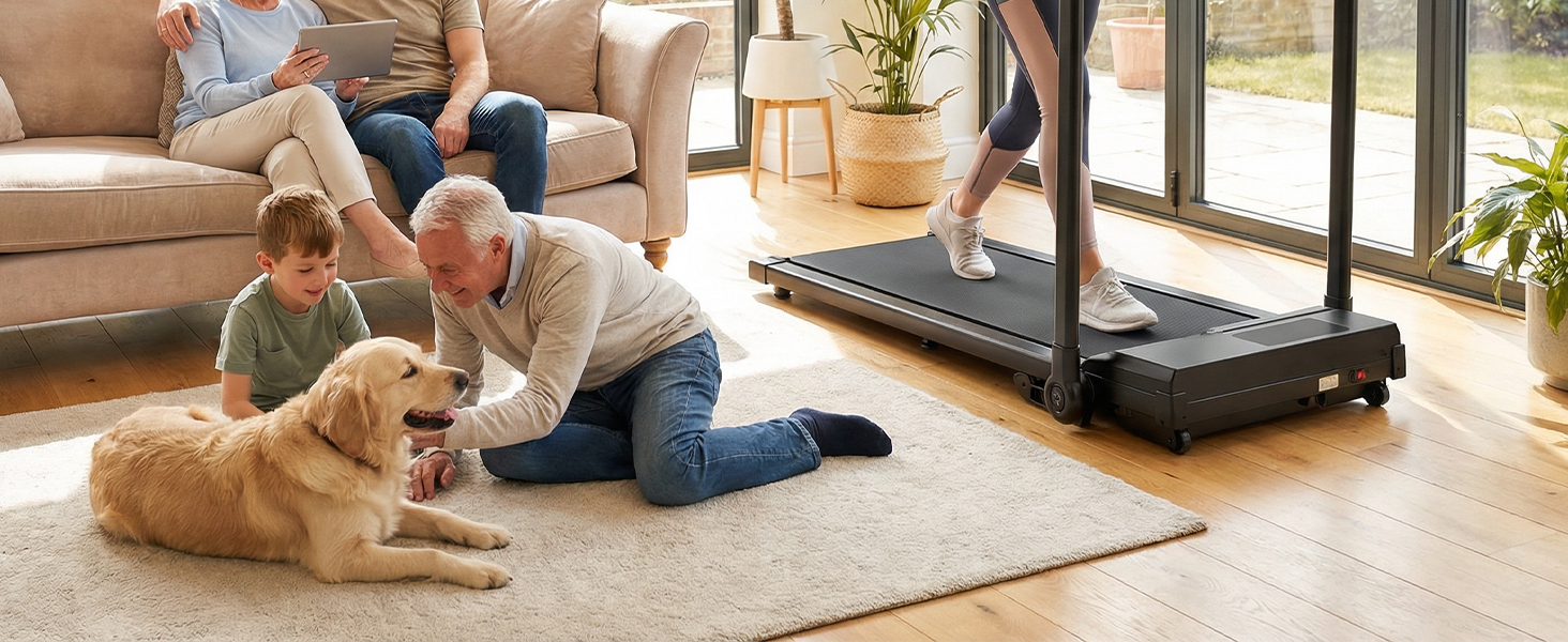 Бігова доріжка Walking Pad 6-в-1 з нахилом 3–15%, регульованою ручкою та столом, швидкість 1–12 км/год, 8-точкова амортизація, LED-дисплей, пульт ДК, до 130 кг