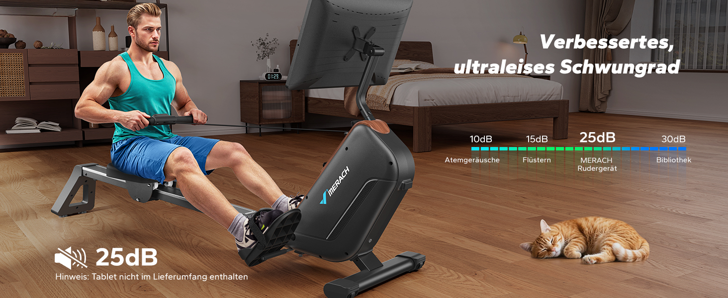 Гребний тренажер MERACH R15B3 з APP, складаний, тихий, з розширеними направляючими