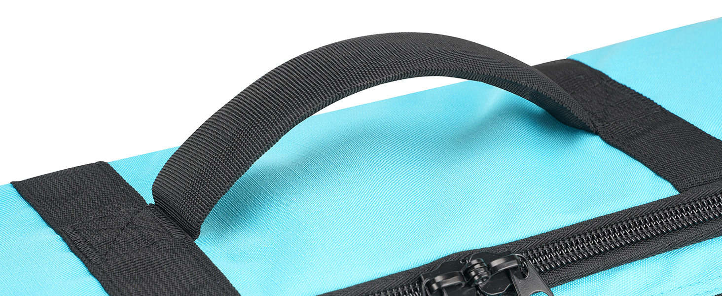 Чохол для сноуборду YOREPEK з колесами, водонепроникний, з 6 кишенями для сноуборду та лиж, розширюваний, 170 см, для подорожей літаком (Світло-блакитний)