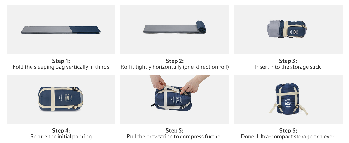 Спальний мішок Naturehike Ultraleicht – ультралегкий, 680/760g, для 3 сезонів, 190x75/205x85cm, для походів, рюкзаків, кемпінгу, комфортна температура 15°C (Димно-синій/Світло-синій)