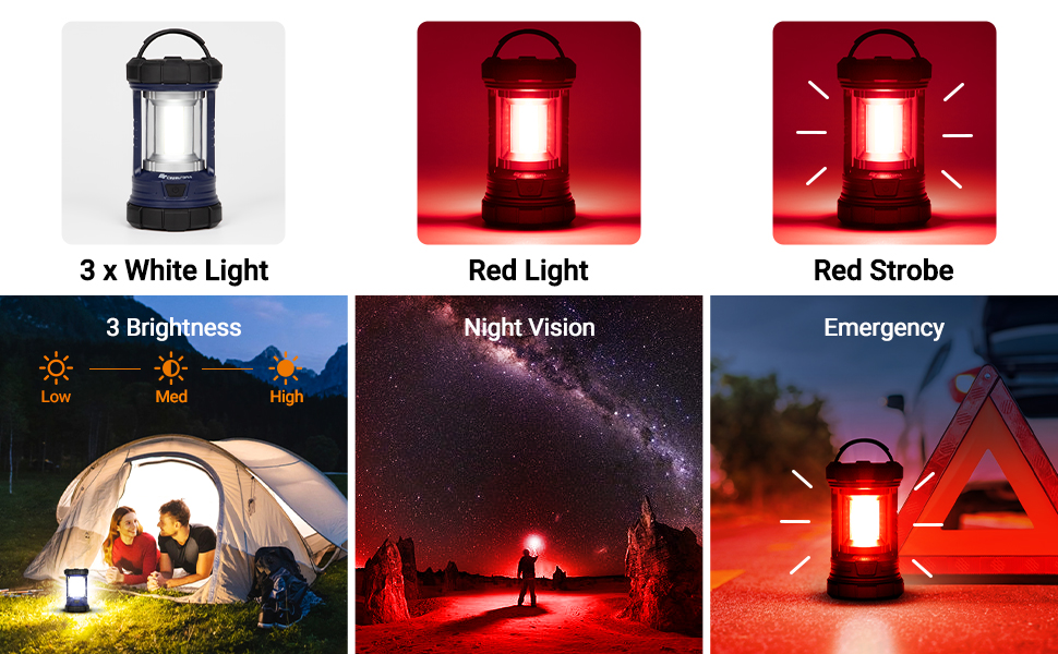 Ліхтар кемпінговий LED, 3200LM, Power Bank 4600mAh, 5 режимів, регулювання яскравості, Navy Blue
