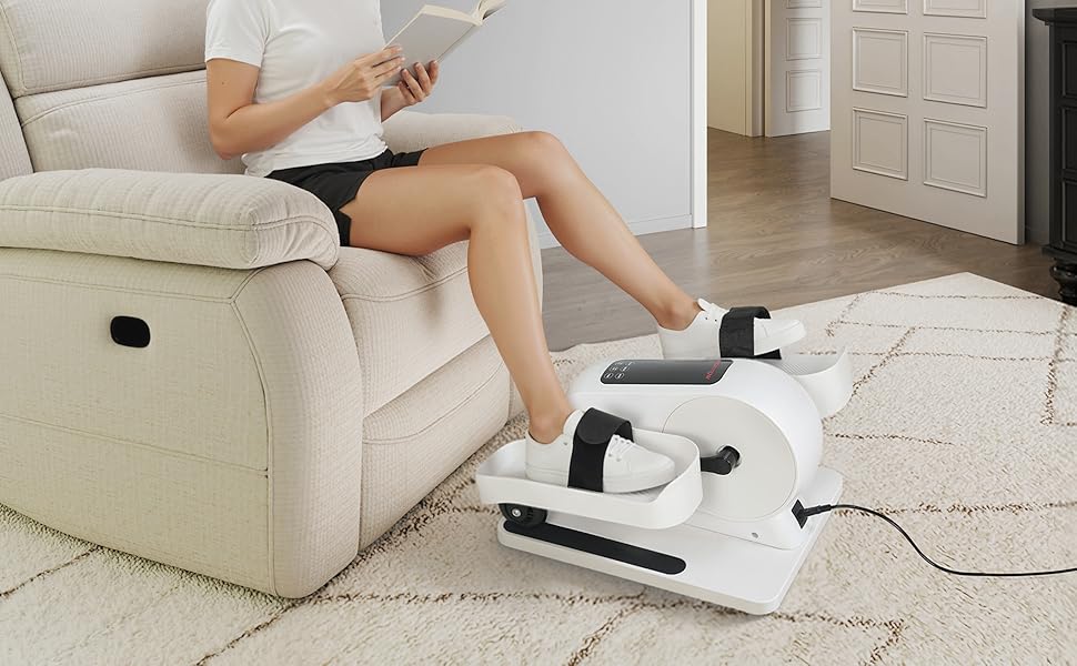 Міні еліптичний тренажер SPORTNOW для дому: електричний крос-тренажер під стіл з 12 швидкостями, 7 рівнями опору, пультом дистанційного керування, LED-дисплеєм, неслизькою поверхнею та тихим ходом. Ідеально підходить для людей похилого віку та дорослих.