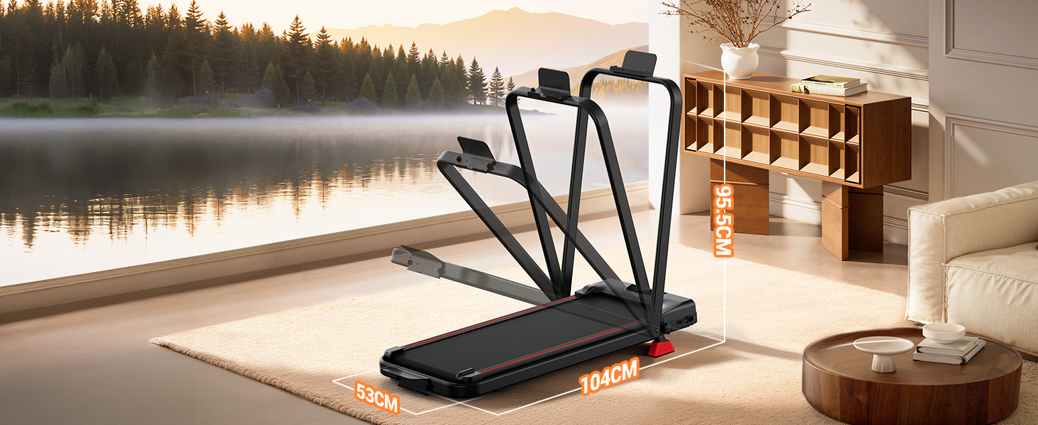 Бігова доріжка UMAY Walking Pad з нахилом 15%, швидкість до 10 км/год, тиховий двигун, для дому та офісу, макс. навантаження 136 кг, чорна