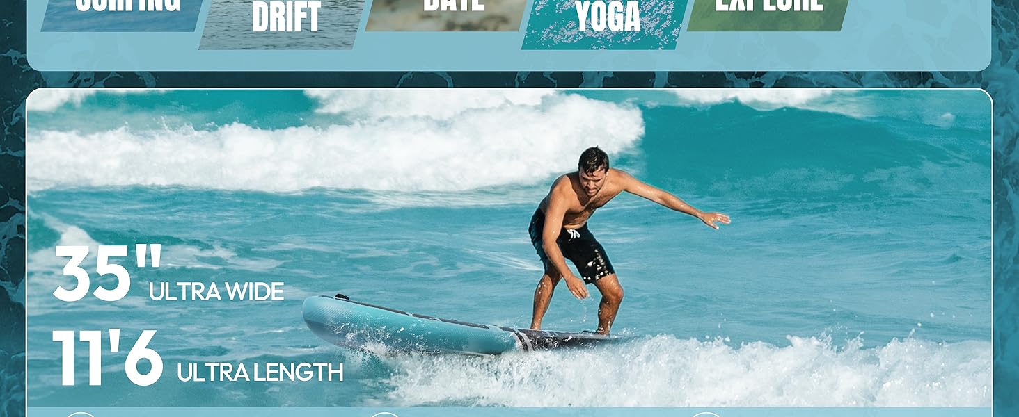 Надувне SUP-борд (305 x 91 см) з аксесуарами та рюкзаком (блакитний/з сидінням)