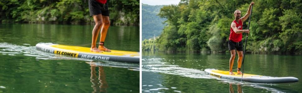 ДЖБАЙ. Надувне весло Zone Comet Touring SUP Stand Up Paddle з аксесуарами 380x76x15 см - 12'6''x30''x6''