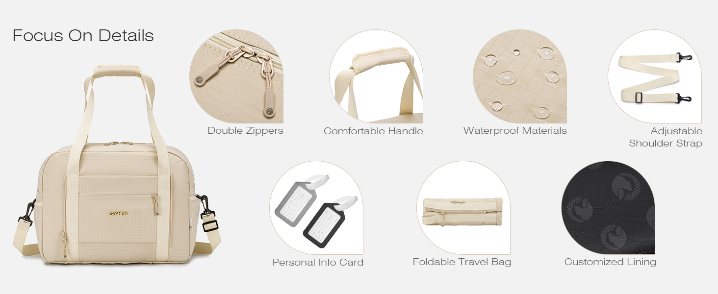 Спортивна сумка-рюкзак для ручної поклажі Wizzair/Vueling 40x30x20, водонепроникна, для подорожей, фітнесу (Бежевий+чорний)