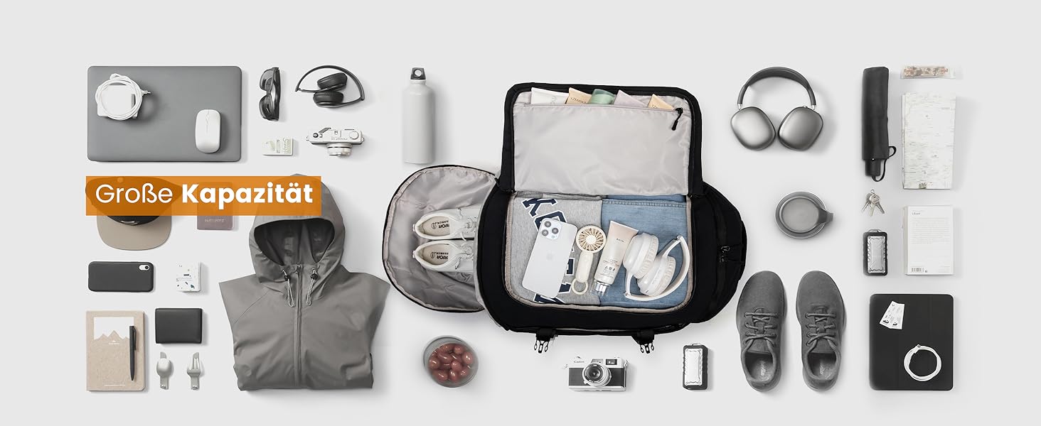 Спортивна сумка LOVEVOOK для чоловіків з відділенням для взуття, 65L, 52x45x28 см, Duffel Bag, для подорожей та спортзалу