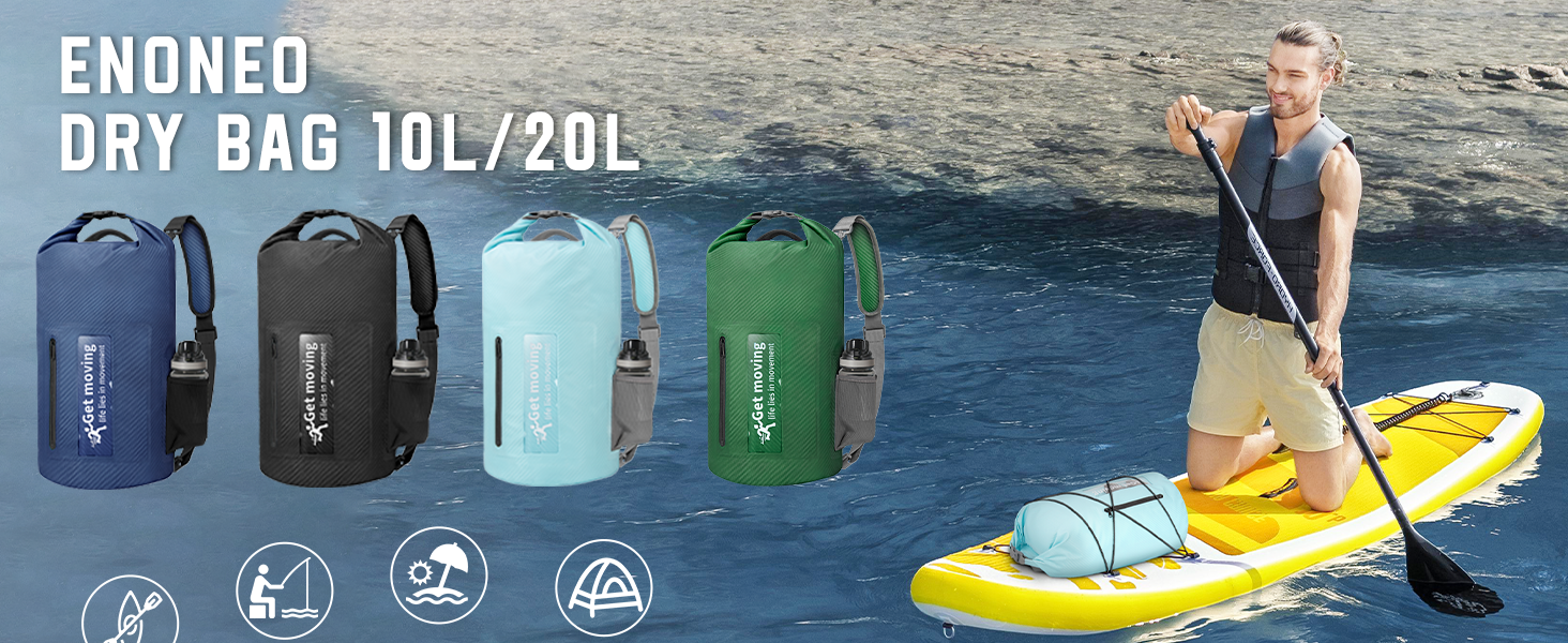 Водонепроникний мішок-рюкзак Dry Bag 20L RollTop, блакитний. Для каякінгу, рафтингу, риболовлі та відпочинку на воді