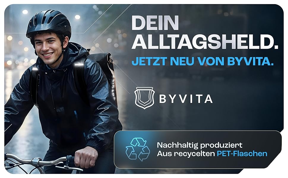 BYVITA 3-в-1 велосипедна сумка-рюкзак 25 л, водонепроникна, рефлекторна, без ПВХ, екологічна, чорна, з відділенням для ноутбука