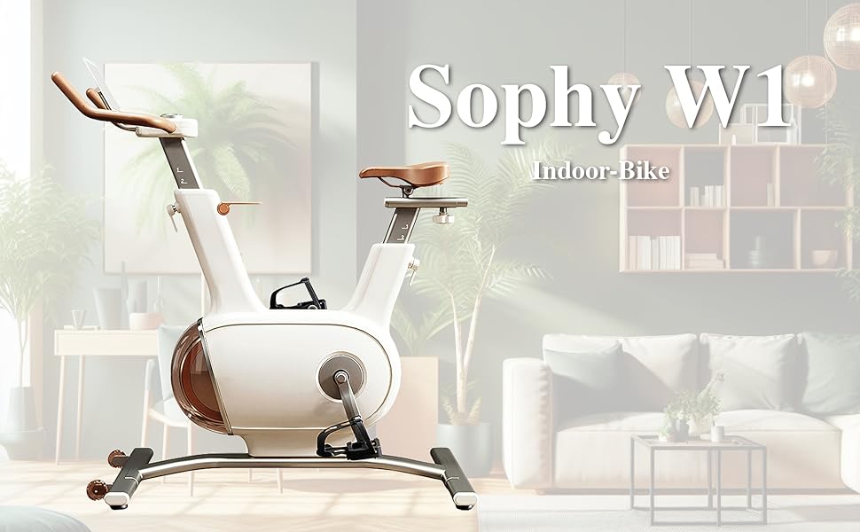 Sophy W1 - велотренажер для дому з подвійним маховиком, 10 кг, тихий, для занять спортом