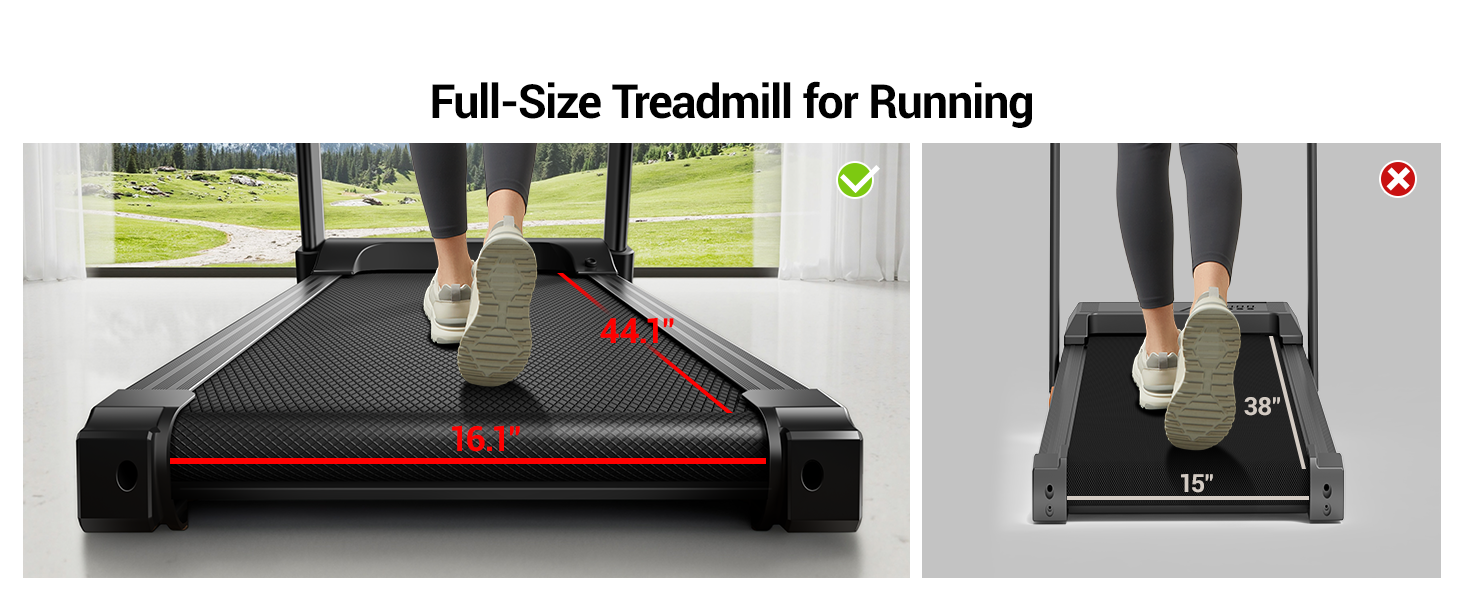 Біговий тренажер UMAY з нахилом 14 км/год, складаний для дому з мотором 3.0 PS та 3 рівнями нахилу, 12 програм тренувань, максимальне навантаження 136 кг, нахил 15%