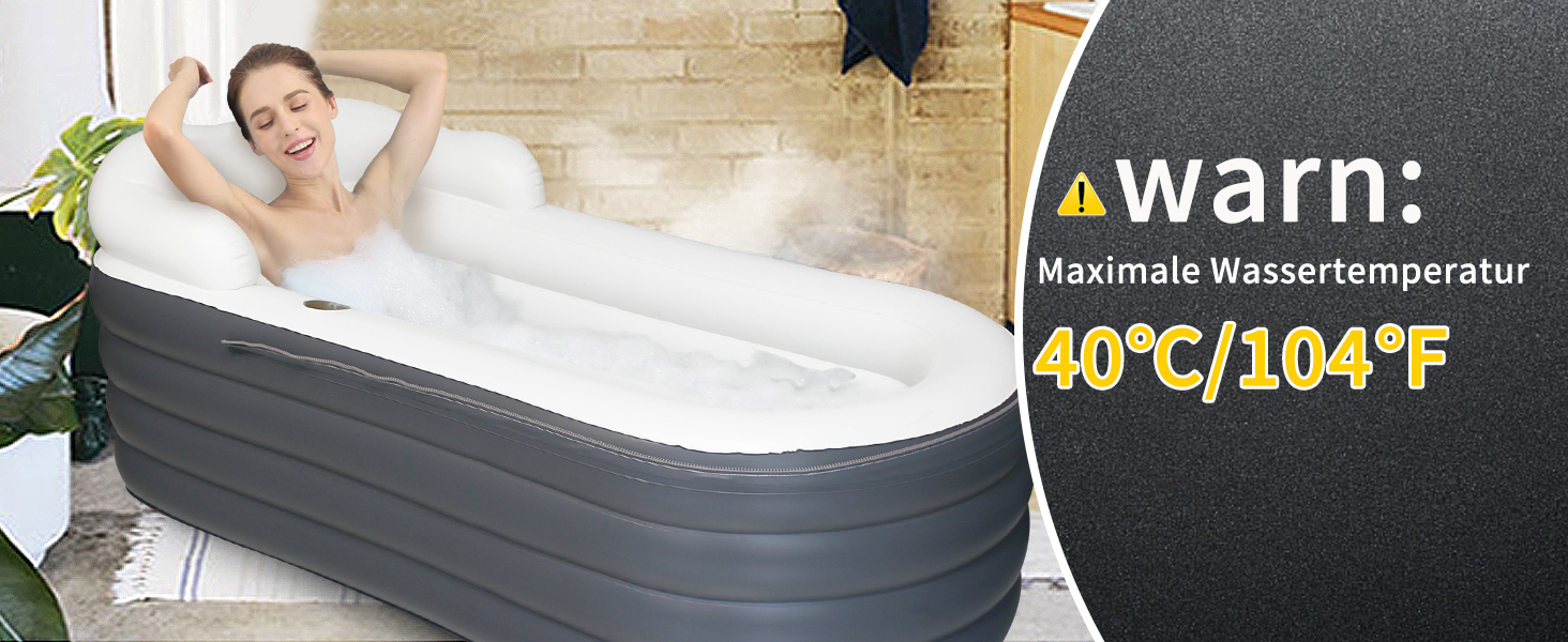 B&Y Овальне ванно-контейнер для крижаної терапії, складана ванна для дорослих, 168x76x68 см, темно-сірий