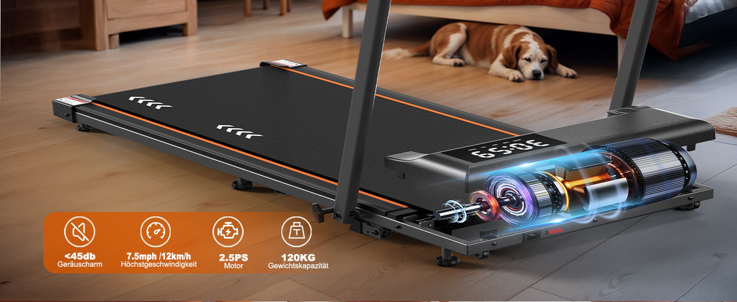 Бігова доріжка для дому Walking Pad, 2.25/2.5HP мотор, навантаження до 120 кг, швидкість 1-12 км/год, з нахилом, 7-шарове покриття, не потребує встановлення