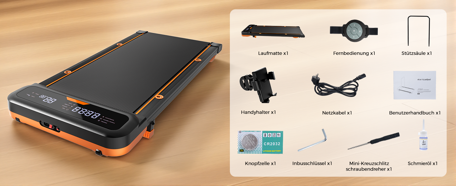 Бігова доріжка для дому з нахилом 7%, Walking Pad 5: реабілітація, 5 рівнів вібрації, під стіл з додатковою ручкою, LED, 2.5HP, швидкість до 7.5 км/год, управління з пульта, до 136 кг, з APP