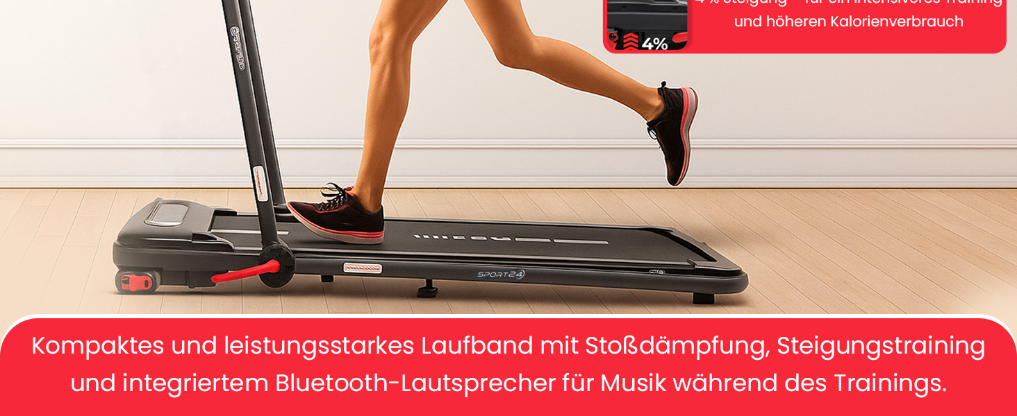 Біговий доріжка Sport24 складний | Ходьба Pad тихий з нахилом | Біговий доріжка для дому складний | Міні біговий доріжка для дому 12 км/год | Ходьба Pad складний для дому з нахилом