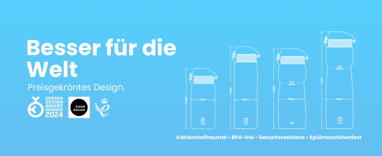Пляшка для води Ion8 1 літр, 1000 мл, не протікає, зручна для спорту, BPA-free, з кришкою на засувці, легко миється, для фітнесу та тренажерного залу