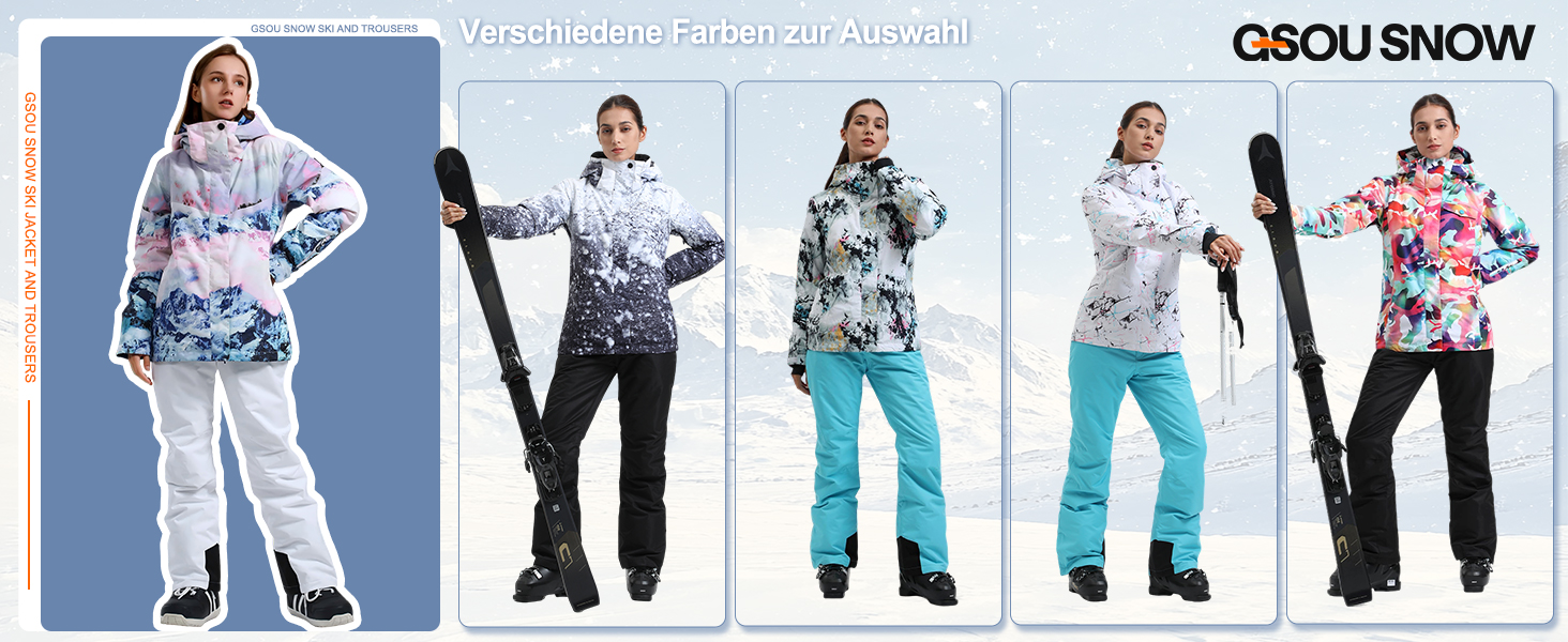 Жіночий гірськолижний костюм GSOU SNOW 2 частини: куртка та штани - водонепроникний, вітронепроникний, дихаючий, з утепленням, з капюшоном, Bergfrost + Чорний, розмір M