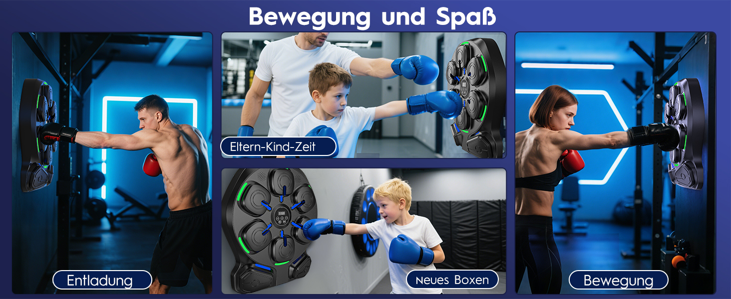 Електронна боксерська машина RevFit з LED-підсвіткою, Bluetooth, 9 режимів швидкості та режим підрахунку ударів, 51 см. Підходить для дітей та дорослих, для дому та фітнес-залу.