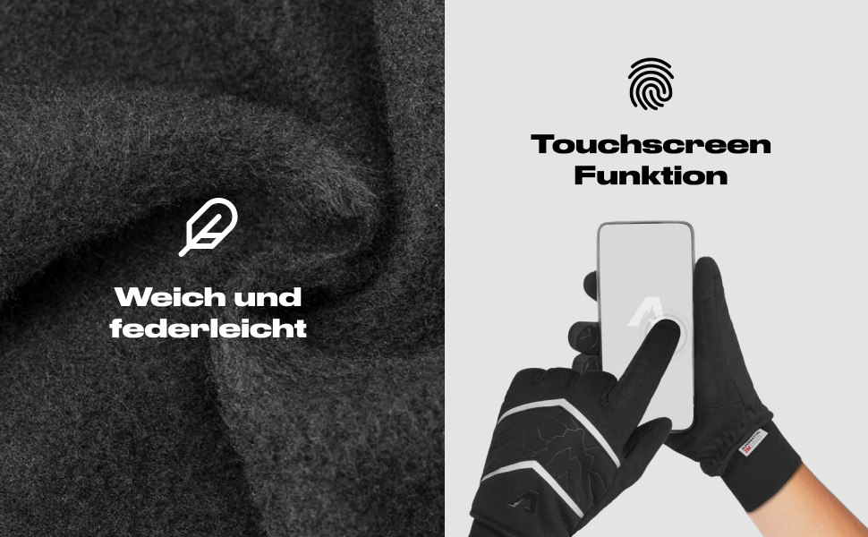 Велосипедні рукавички Alpensattel Polartherm: вітро- та водонепроникні, зимові для жінок та чоловіків, до -10°C, з функцією сенсорного екрану, S-XXL