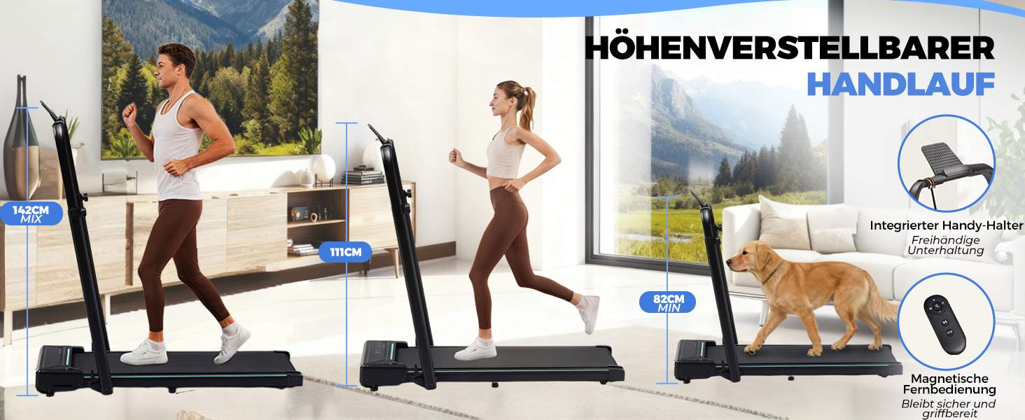 GTPLAYER Ходунка для ходьби, біговий доріжки для дому, складана з LED-дисплеєм та пультом, регульовані підлокітники, двигун 2.5 PS, фітнес, тренування, домашній фітнес, зелений