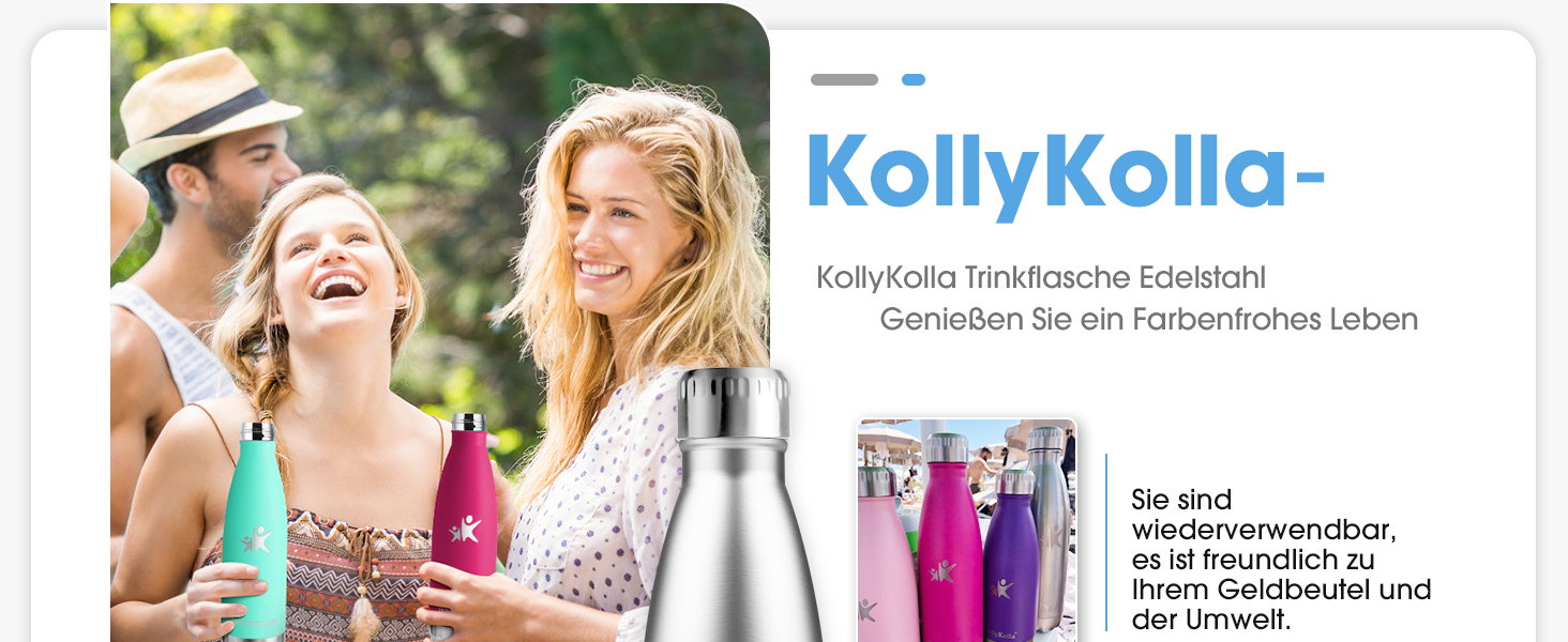 Термос KollyKolla з нержавіючої сталі, 500мл/750мл/1л, без протікань, ізотермічна пляшка, для дітей, спортивна, для школи, фітнесу, відпочинку на природі, кемпінгу, 1000 мл, темно-синій