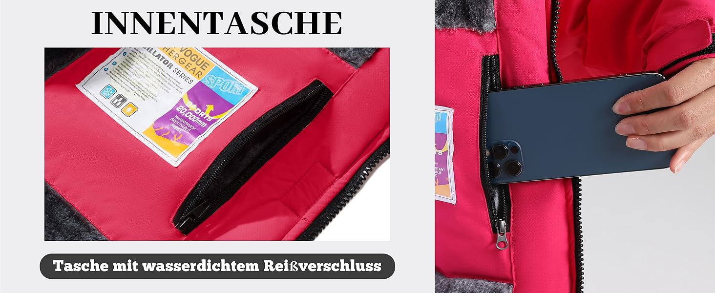 Жіноча зимова куртка MAGCOMSEN: тепла флісова парка, софтшелл для сноуборду та гірськолижного спорту, рожевого кольору, водонепроникна та вітрозахисна