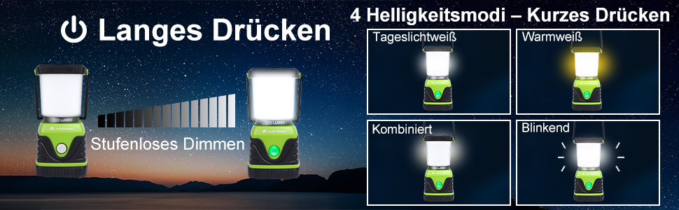 LED кемпінговий ліхтар Flintronic 2200 люмен, 6000mAh, 4 режими, регулювання яскравості, IP54, для кемпінгу, надзвичайних ситуацій, без акумулятора