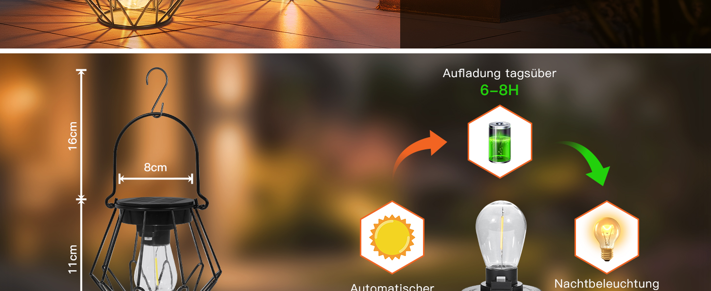 Сонячні лампи для саду на сонячних батареях, 2 шт. Водонепроникні металеві ліхтарі для вулиці, LED, IP65, чорний, V-подібні