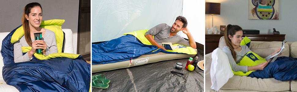 Сплячий мішок Coleman Heaton Peak 220, ковдровий, для кемпінгу, легкий літній, універсальний (Outdoor/Indoor)