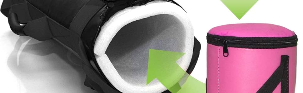 Мішок для тренувань EyePower 20 кг + 4 гантелі - заповнений піском - 6 ручок для фітнесу, для дому - 20x60 см, тренажер для пресу та спини, чорний