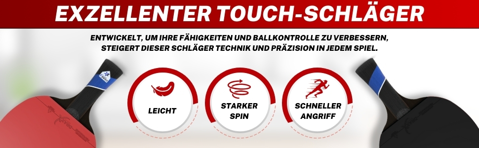 Набір ракетки для настільного тенісу DRAXX SPORTS 7 зірок | Професійна карбонова ракетка для контролю, обертання та потужності | Ультралегка, 175г | Губка 2мм & Високопродуктивний накладка