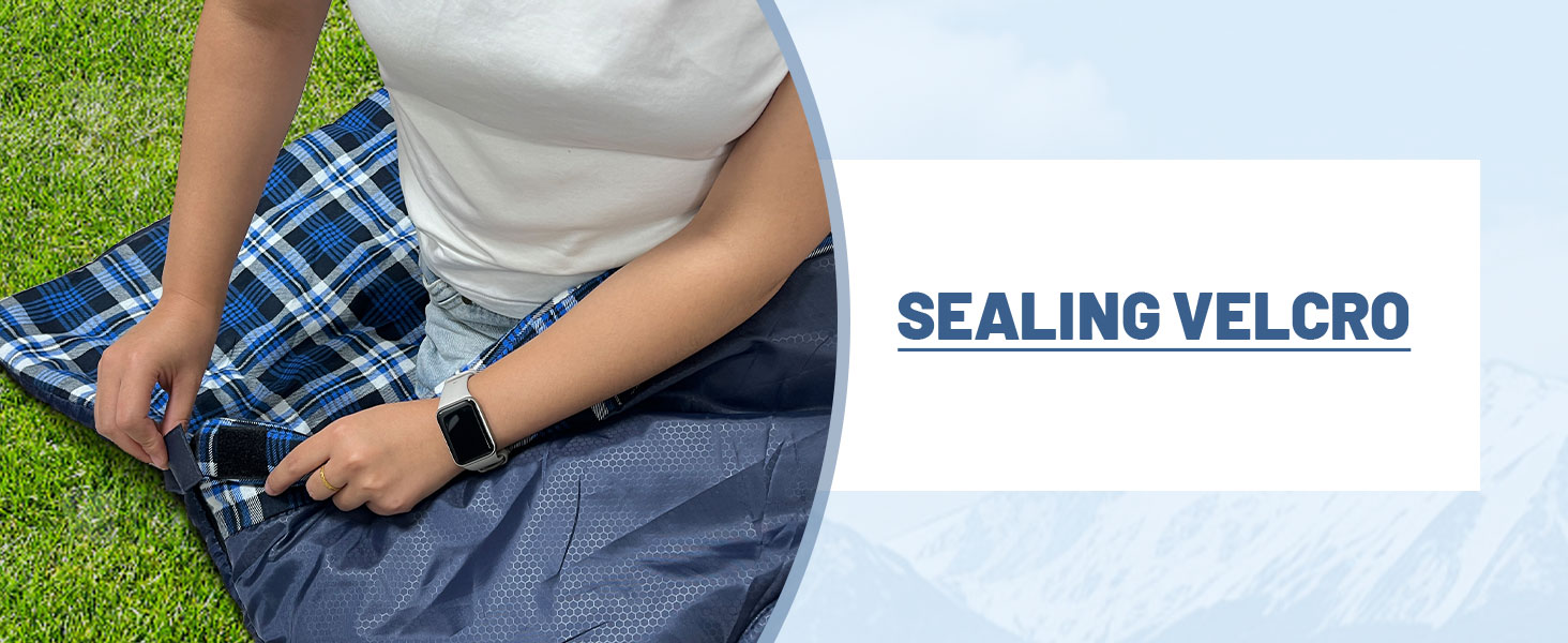 Спальний мішок для двох дорослих, 220x150 см, фланель, Navy, водонепроникний, для кемпінгу та подорожей