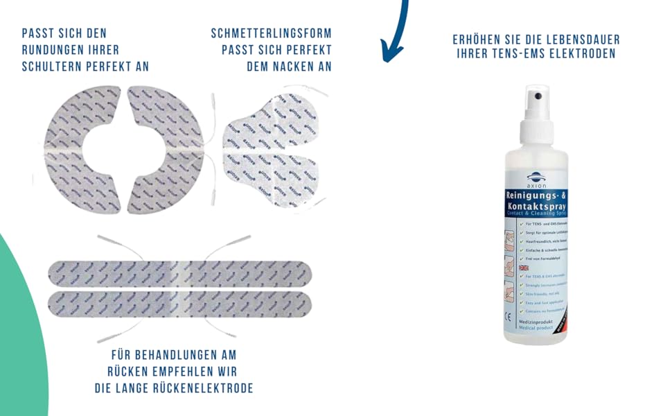 Пристрій TENS EMS STIM-PRO X9+ з 4 каналами та 8 електродних пелюшок 5x5 см для болісної терапії, масажу та нарощування м'язів. 4 канали, STIM-PRO X9+, axion® (2) X9, сертифікований медичний пристрій.