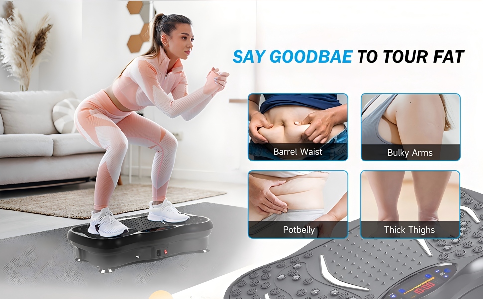 Вібраційна платформа для тренувань, покращена модель 2025 року, для лімфодренажу, 120 швидкостей, вантажопідйомність 204 кг, для чоловіків та жінок