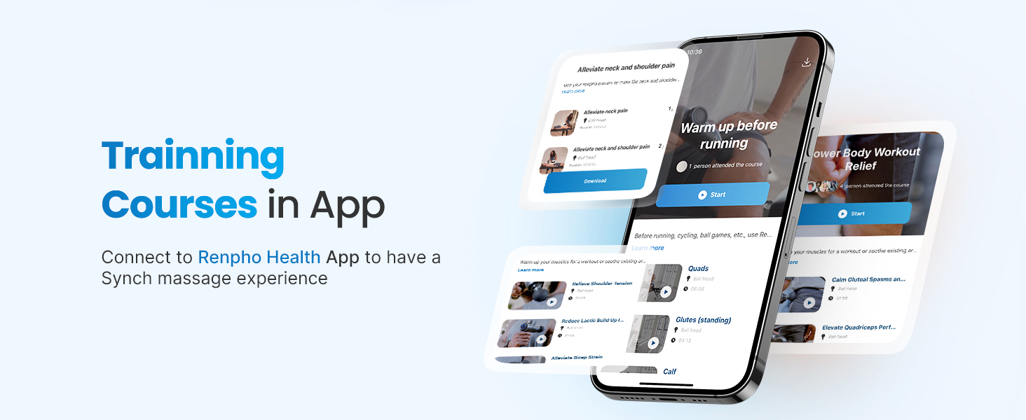 Масажер RENPHO з підігрівом та охолодженням, Bluetooth та станцією зарядки. Перкусійний масаж глибоких тканин для м'язів. Active+ Thermacool Deluxe