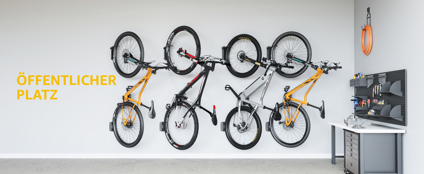 Кріплення для велосипеда на стіну monTEK - 4 шт. для гаража, економія місця, стабільне кріплення