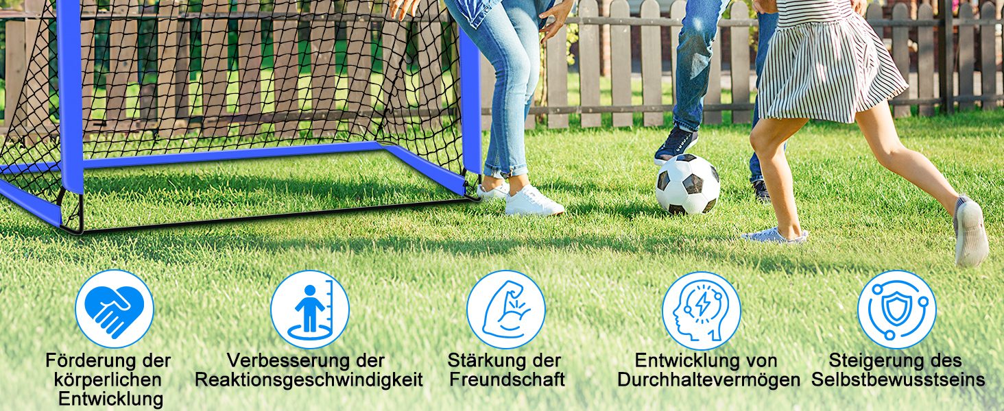Набір для гри у футбол для дітей 2 шт: Pop-Up ворота для футболу з драбиною для розвитку спритності - тренувальний набір включає м'яч розміру 3, 8 фігурок, насос та сумка - ворота для гри в приміщенні/на вулиці 120см*90см - комплект з двох штук