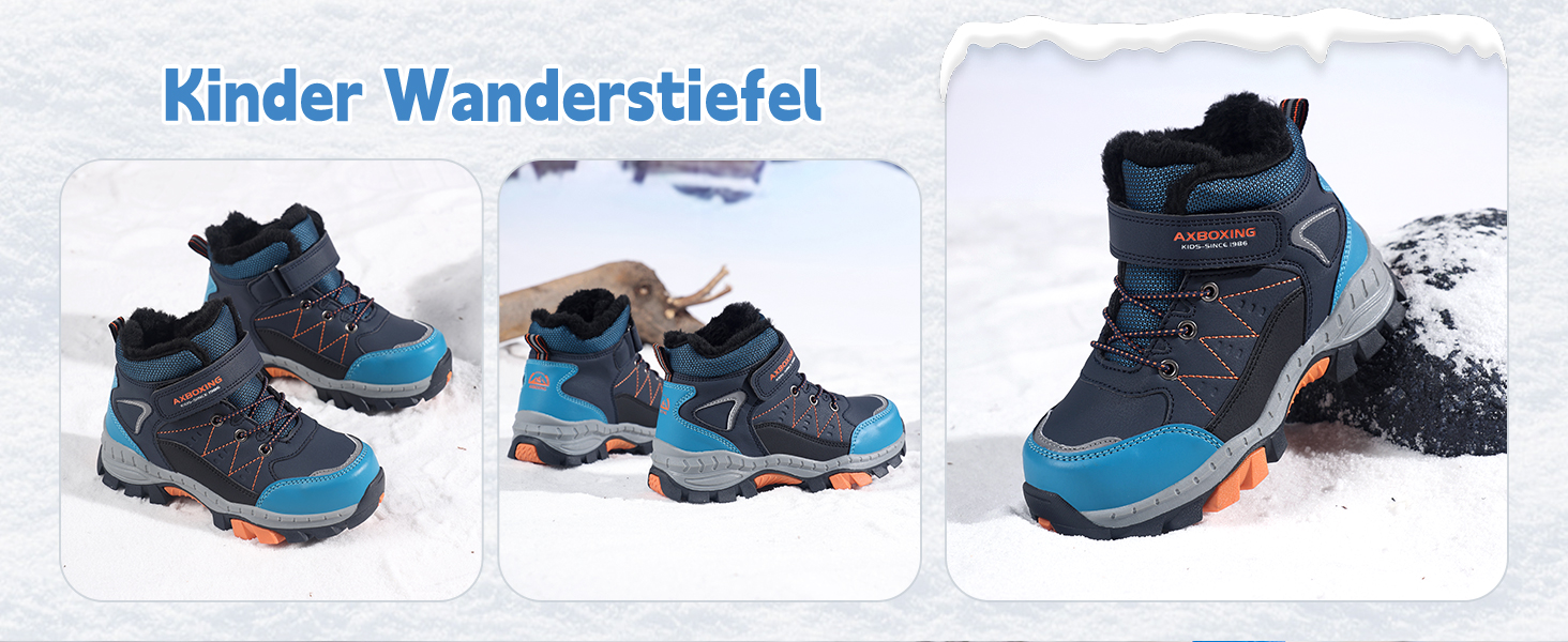 Зимові черевики для дітей TARELO - непромокаючі зимові черевики Mid, черевики для снігу, для хлопчиків/дівчаток, утеплені туристичні черевики, 32-39 (Сапфіровий, 36 EU)