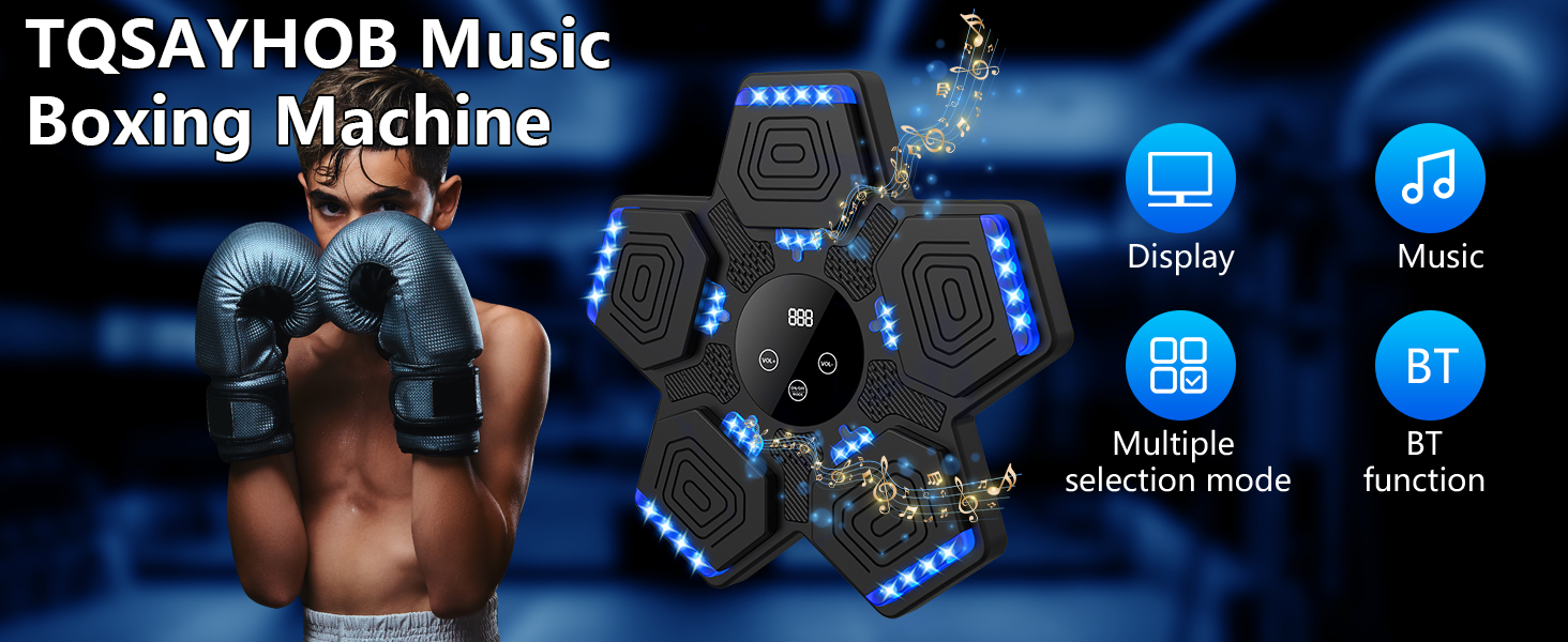 Музичний бокс-автомат з рукавичками, настінний, Bluetooth, для дітей і дорослих, для дому та спортзалу