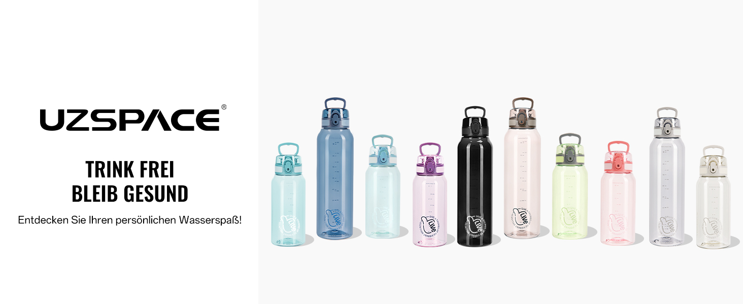 Дитяча пляшка для води UZSPACE 600 мл, спортивна, непроливальна, для школи, прогулянок, білого кольору