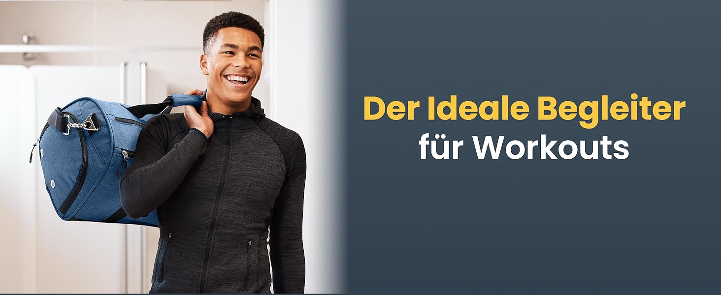 Спортивна сумка Heldenwerk® для жінок та чоловіків, 30л, 48 x 26 x 25 см. З відділенням для взуття та мокрих речей. Ідеальна для подорожей, тренувань, фітнесу.