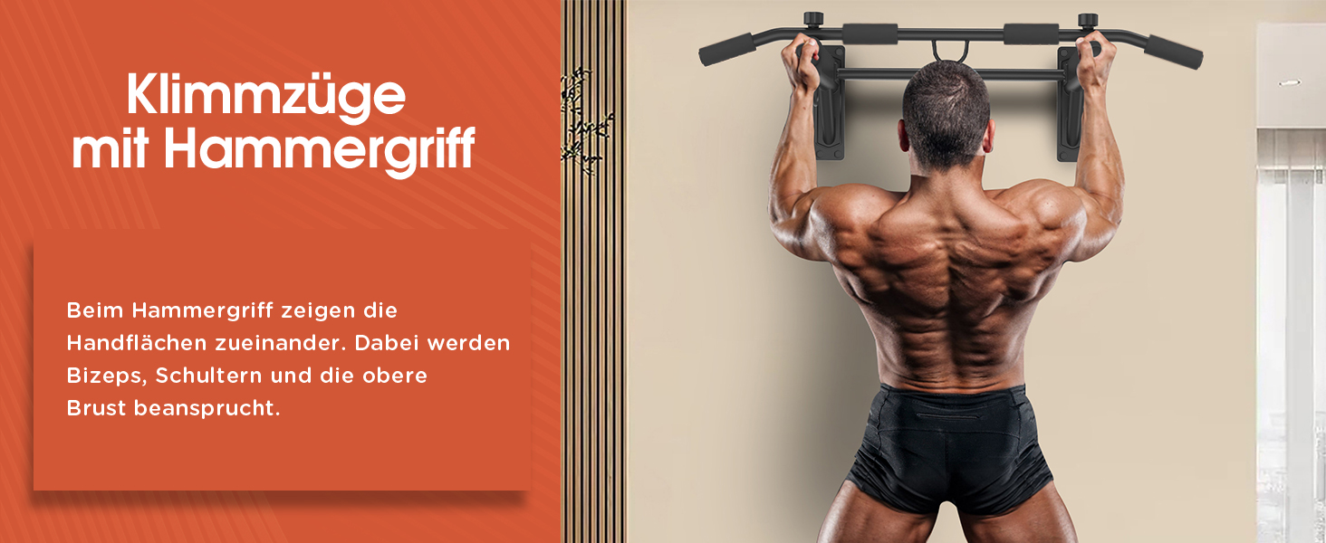 DH FitLife Klimmzugна турнік 4-в-1 для дому: турнік, бруси, петлі для боксу та тренажера | До 200 кг | 6 ручок | Стабільний та безпечний