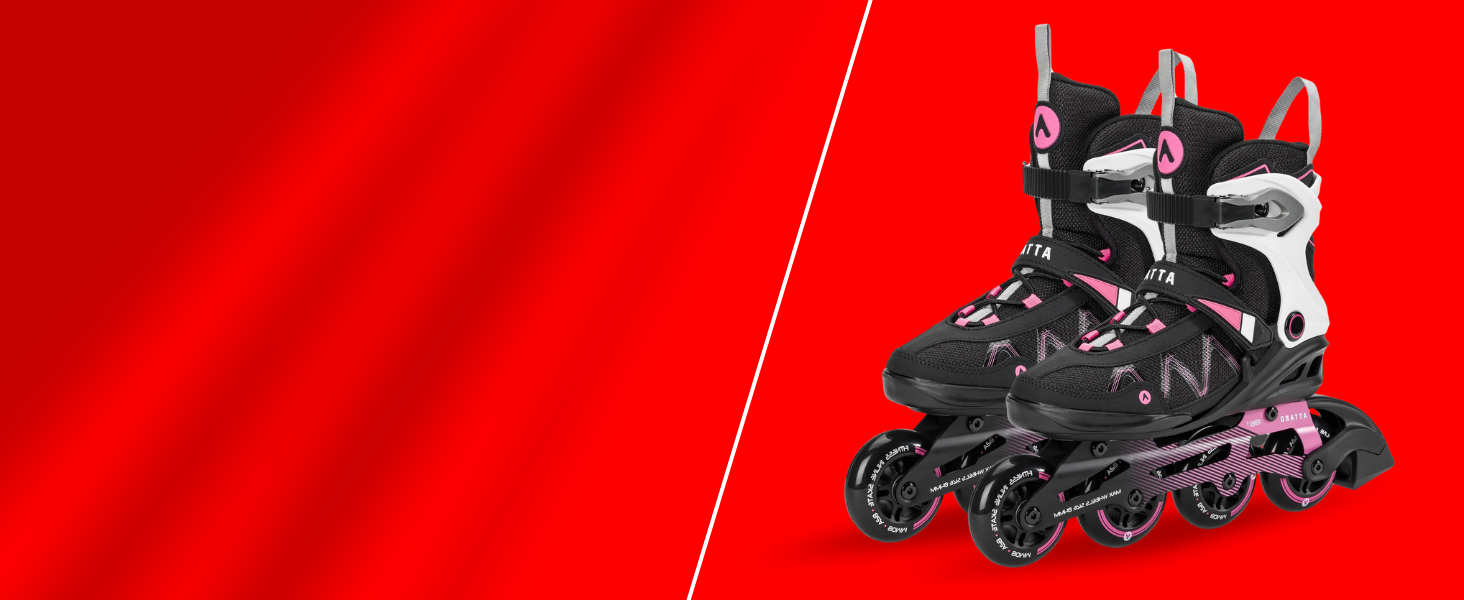 Ковзани жіночі ATTABO Bliss, 37-42 EU, регульовані, з алюмінієвою пластиною та колесами 80 мм, PU-підшипники ABEC-7