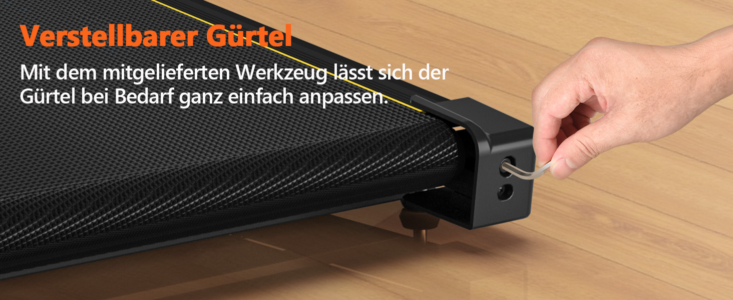 Walking Pad VANNECT - компактний біговий тренажер для дому з регулюванням нахилу, LED-дисплеєм та пультом керування. Максимальне навантаження 150 кг, потужність 2.75HP, жовтий. Без збирання.