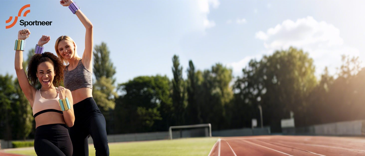 Набір манжет для ніг Sportneer 2 шт. (0,5 кг та 1 кг) для йоги, танців, пілатесу, кардіо, ходьби. Зелено-фіолетовий колір