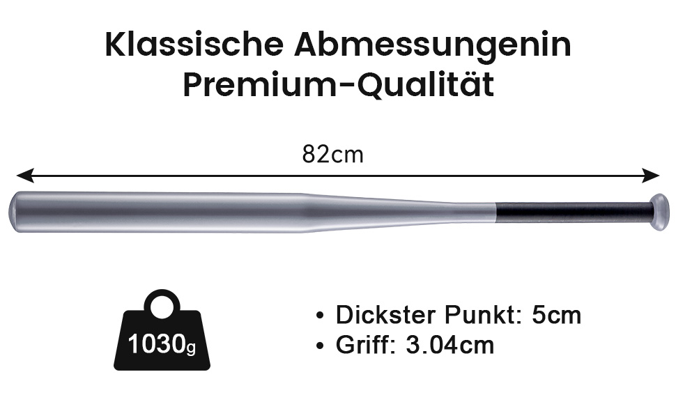 Бейсбольна біта 82 см, сталь. Бейсбольна біта, біта для софтболу. Спортивне обладнання для спорту та відпочинку (сріблястий, легована сталь)