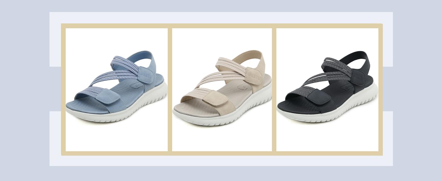 Жіночі сандалії літні для ходьби, відпочинку, спорту та пляжу. Платформа, антиковзаюча підошва, розміри 35-42 EU, колір бежевий. Стиль A