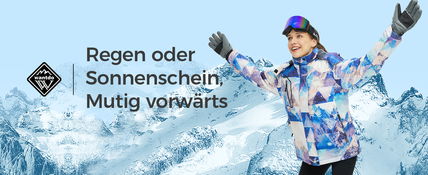 Жіноча гірськолижна куртка Wantdo, тепла флісова куртка, водонепроникна, дихаюча, з капюшоном, вітрозахисна, темно-бірюзова, розмір L