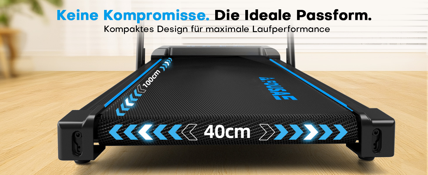 Біговий тренажер для дому 5-в-1, 12 км/год, складаний, з підйомом 9%, 2.75HP безщітковий мотор, LED-дисплей, сумісність з додатком, 12 програм, чорно-синій, 5-в-1